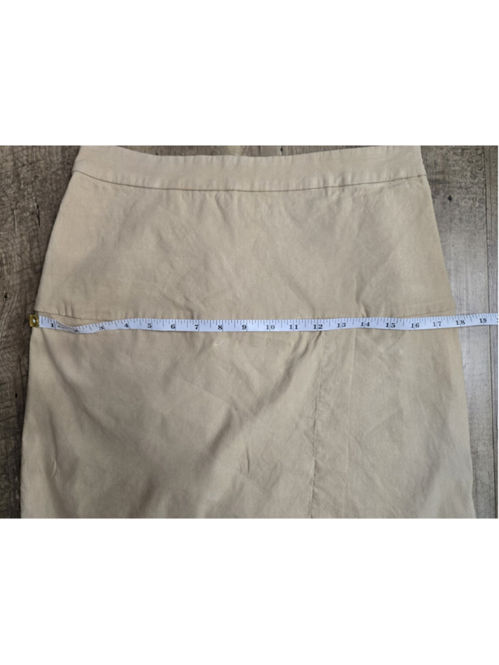 NWT By Anthropologie Linen Wrap Midi Skirt 8 Tan Khaki - Picture 10 of 12